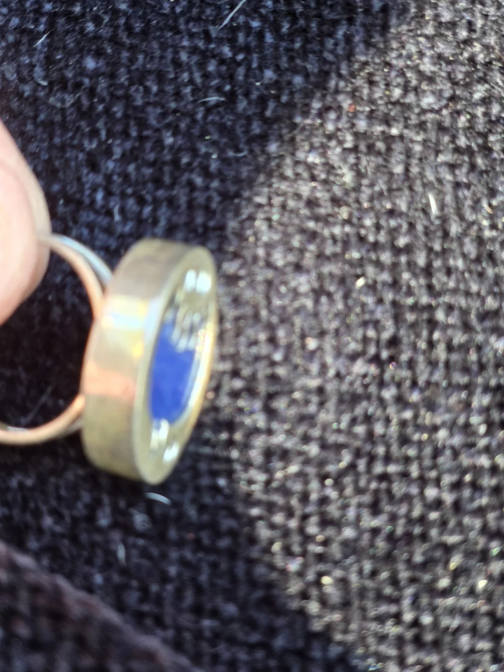 925 Silver Ring with Lapis Lazuli Celestial Motif